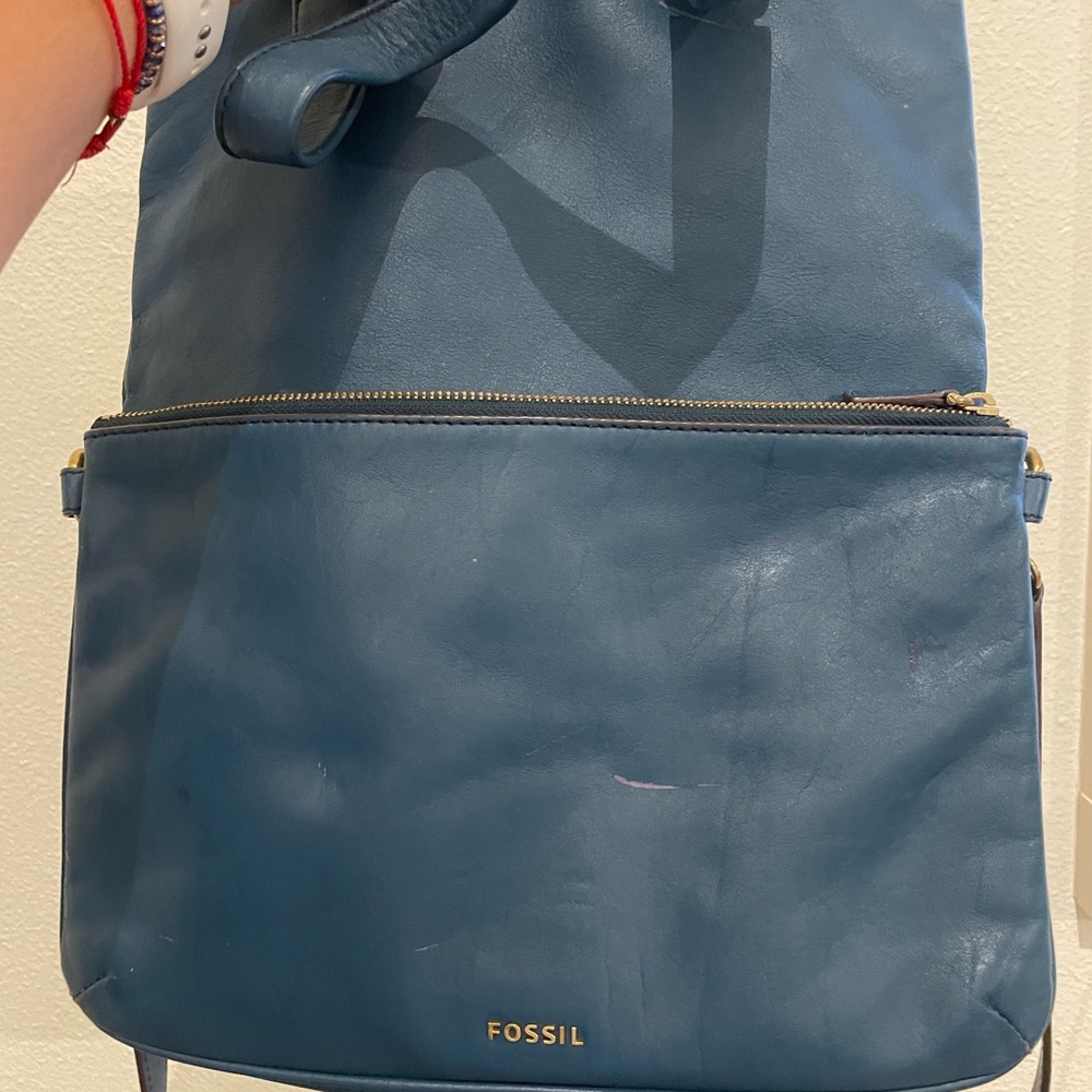 Fossil Blue Leather Women's Bag